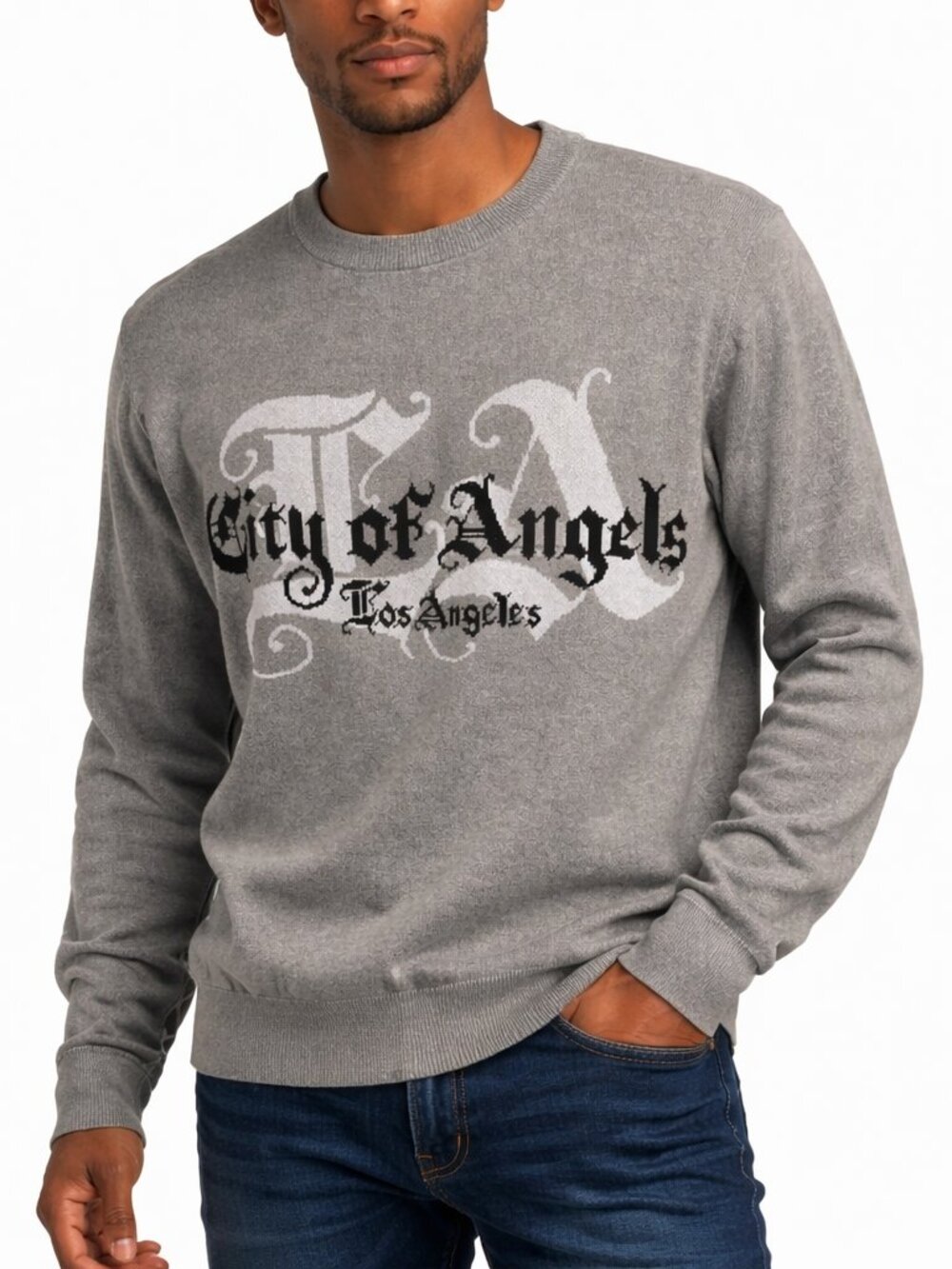 WXYZ Men's Grey Los Angeles Crewneck Sweater - Size Small - NWT
